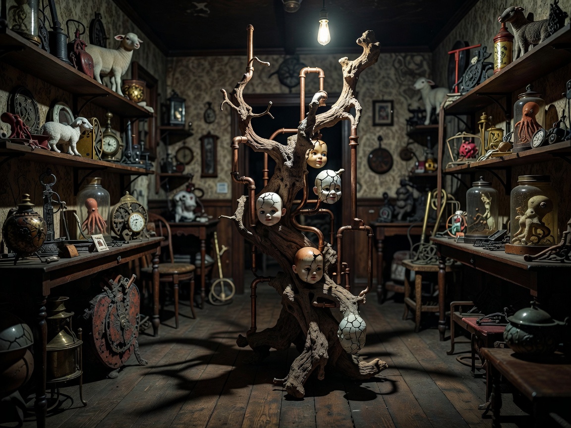 Bizarre Gallery Art Piece and Antique Curiosities