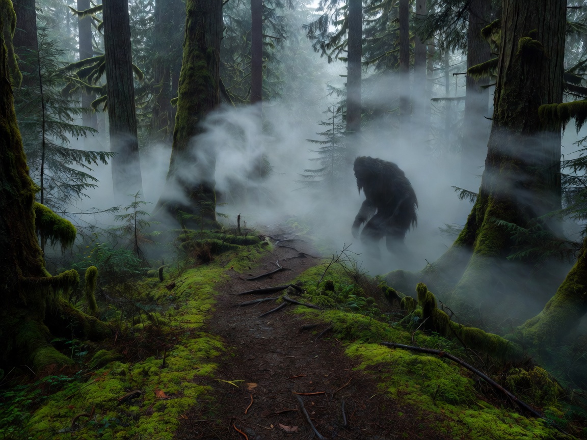 Dense Misty Forest Cryptid Trail