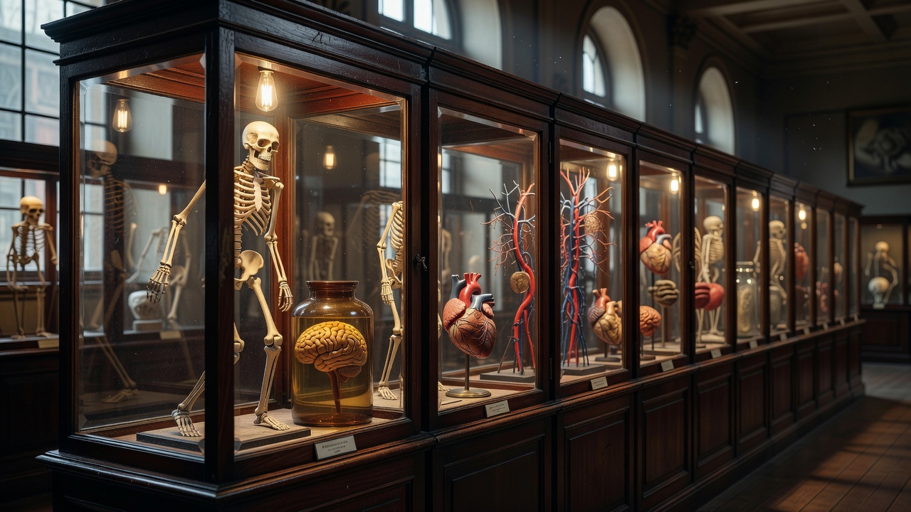 Detailed Historical Anatomical Specimen Museum Display