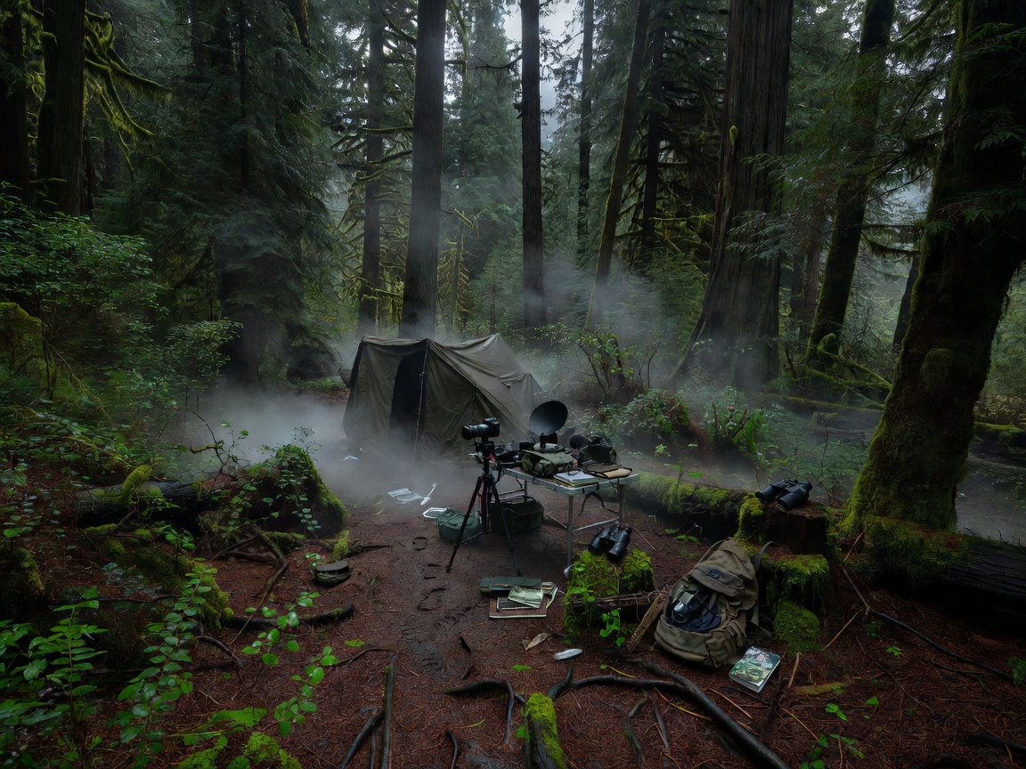 Overcast Wilderness Forest for Cryptozoology Research